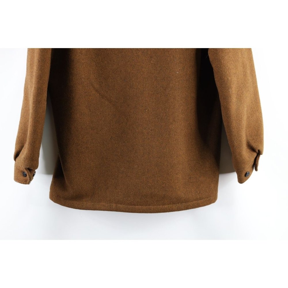 Vintage 70s Mens Small Fleece Lined Wool CPO Full Button Shirt Jacket Brown USA - Picture 8 of 8